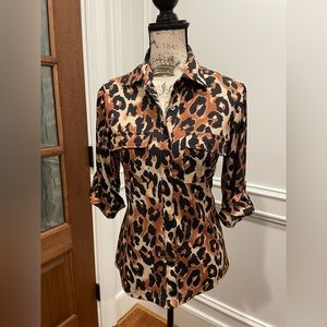 Peck & Peck animal print 3/4 sleeve S